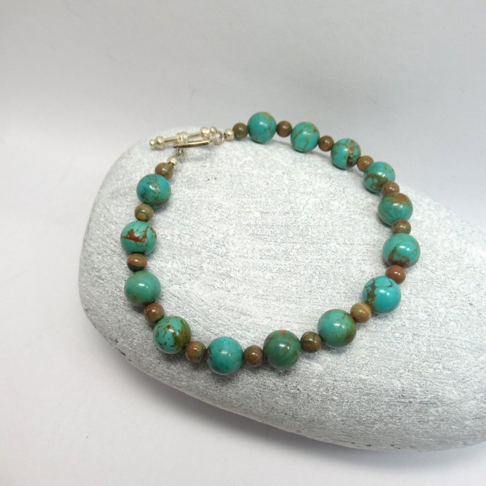 Turquoise and Rhyolite Bracelet
